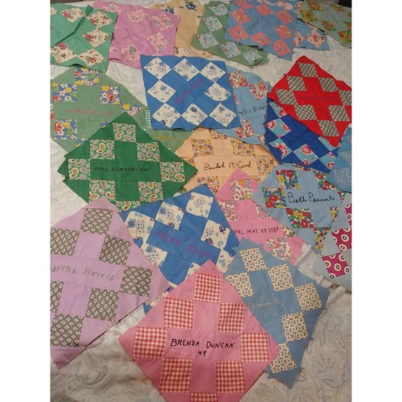 Bedding Vintage Quilt Squares Ready To Be Put Into A Quilt 195s10 X